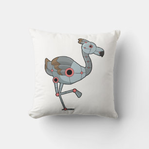 Flamingo as Robot Throw Pillow