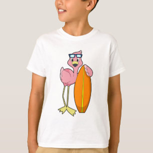 Flamingo as Surfer with Surfboard.PNG T-Shirt
