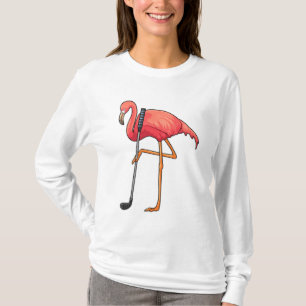 Flamingo at Golf with Golf club T-Shirt