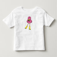 Flamingo at Raining with Rubber boots