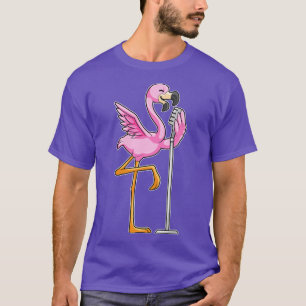 Flamingo at Singing with Microphone T-Shirt
