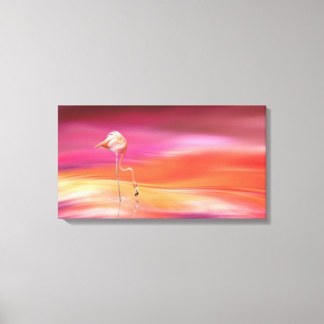 Flamingo at Sunset Canvas Print (Front)