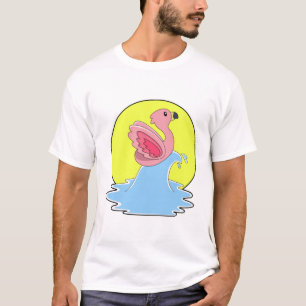 Flamingo at Surfing on Water T-Shirt