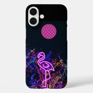 Flamingo at the dance party. iPhone 16 plus case
