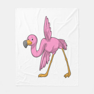 Flamingo at Yoga Stretching exercise Fleece Blanket