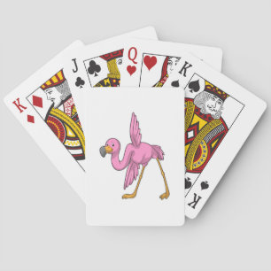 Flamingo at Yoga Stretching exercise Playing Cards