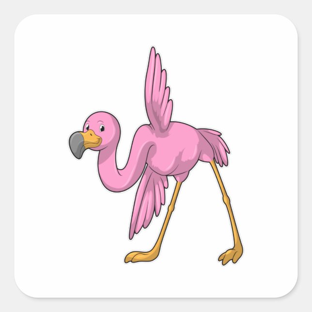 Flamingo at Yoga Stretching exercise Square Sticker (Front)