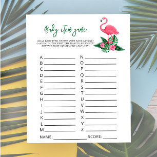 Flamingo - Baby Item Game. Baby Shower Game