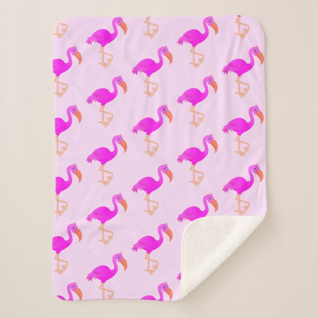 Flamingo Baby Sherpa Blanket (Front)