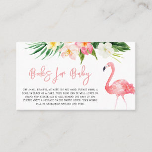 Flamingo Baby Shower Books for Baby Business Card