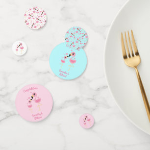 Flamingo Baby Shower Cute Tropical Confetti
