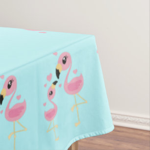 Flamingo Baby Shower Cute Tropical Tablecloth