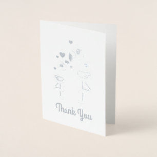 Flamingo Baby Shower Cute Tropical Thank You Foil Card