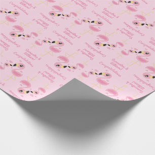 Flamingo Baby Shower Cute Tropical Wrapping Paper