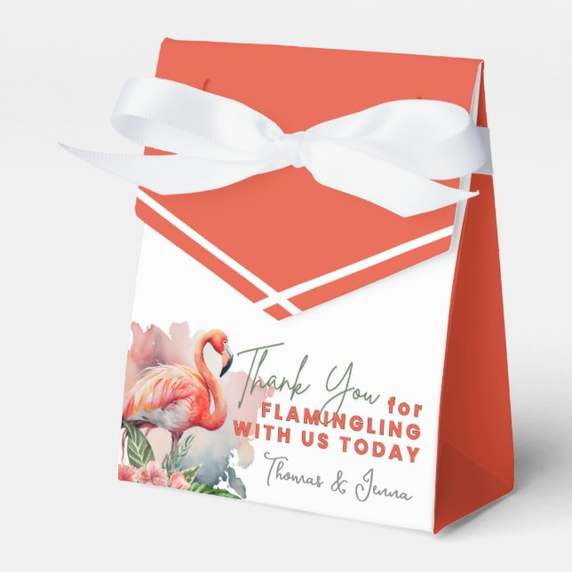 Flamingo Baby Shower  Favor Box (Front Side)