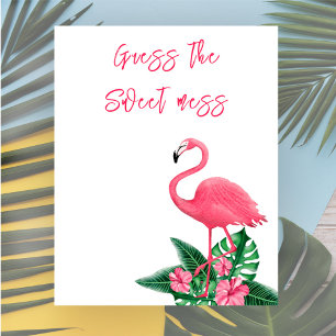 Flamingo baby shower Guess the sweet mess Poster