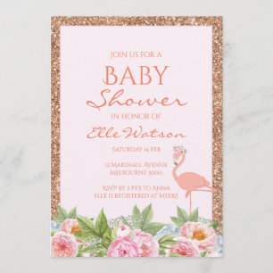 Flamingo Baby Shower Invitation