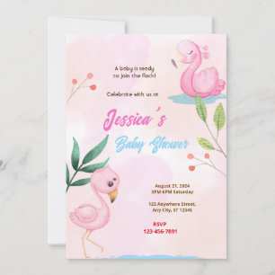 Flamingo Baby Shower Invitation