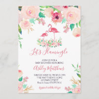 Flamingo Baby shower Invitation, Flamingo Shower