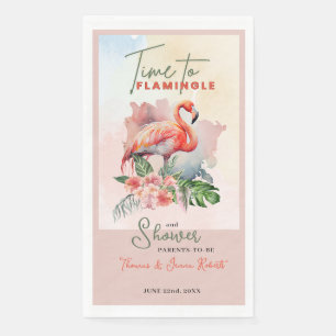 Flamingo Baby Shower Paper Guest Towel Napkin