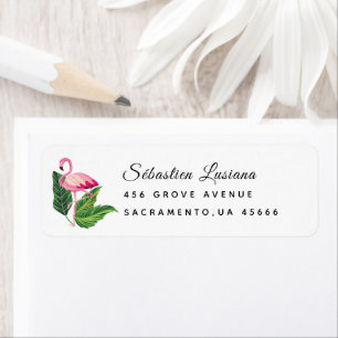 Flamingo  Baby Shower Return Address
