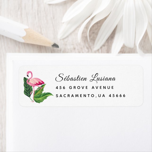 Flamingo  Baby Shower Return Address (Insitu)