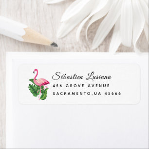 Flamingo  Baby Shower Return Address