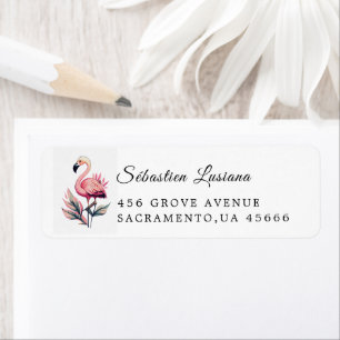 Flamingo  Baby Shower Return Address