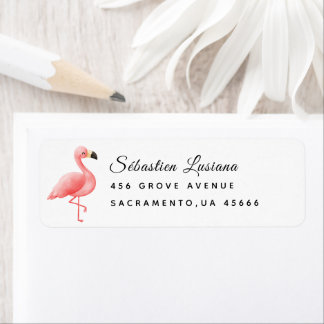 Flamingo  Baby Shower Return Address