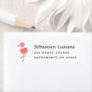 Flamingo  Baby Shower Return Address