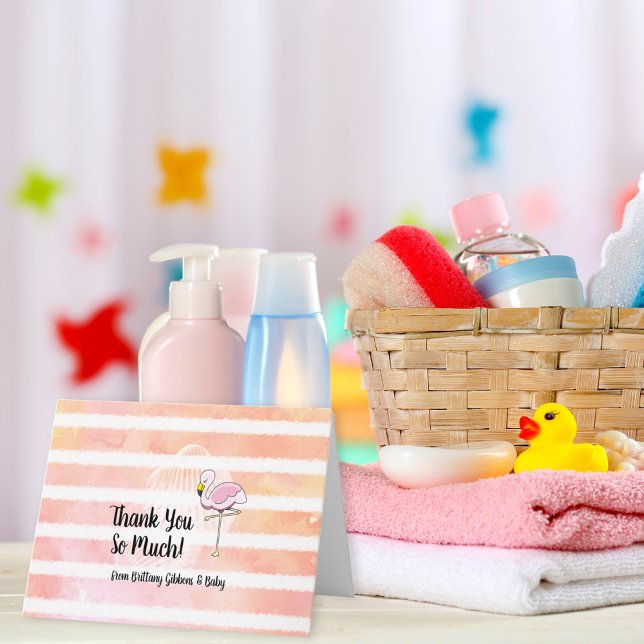 Flamingo Baby Shower Thank You Card (Creator Uploaded)
