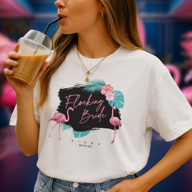 Flamingo Bachelorette Flocking Bride V2 ID930 T-Shirt (Creator Uploaded)