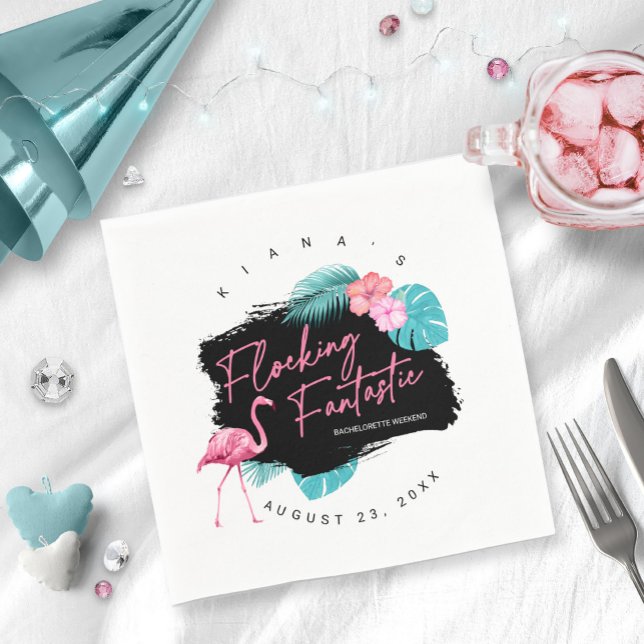 Flamingo Bachelorette Flocking Fantastic V2 ID930 Napkin (Creator Uploaded)