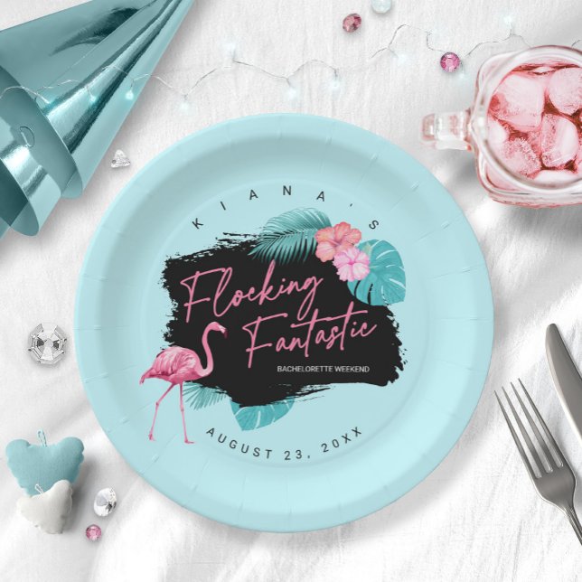 Flamingo Bachelorette Flocking Fantastic V2 ID930 Paper Plate (Creator Uploaded)