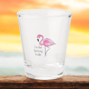 Flamingo Bachelorette Party I'm the Flocking Bride Shot Glass