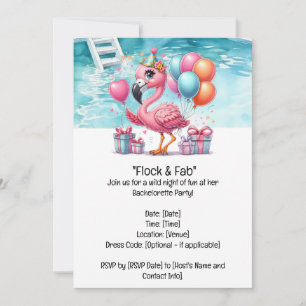 Flamingo Bachelorette party  Invitation