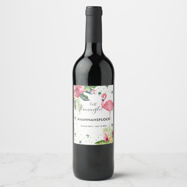 Flamingo Bachelorette | Wine Labels (Front)