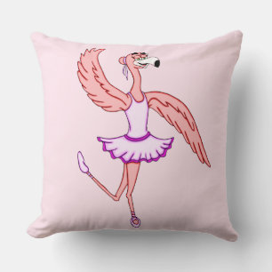 Flamingo Ballerina Throw Pillow