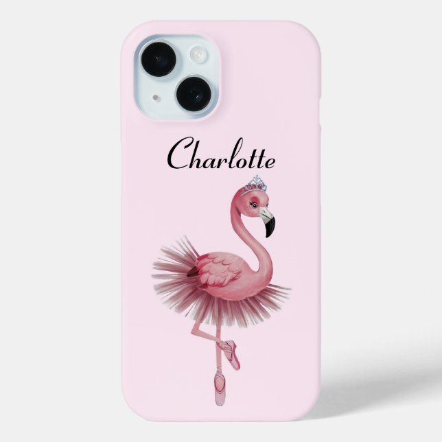 Flamingo Ballet Dancer Personalized Phone Case (Back)