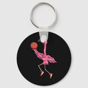 Flamingo Basketball Flamingo Playing Basketball Fl Keychain