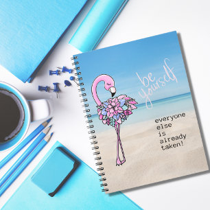 Flamingo Be Yourself Inspirational Quote Notebook