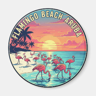 Flamingo Beach in Aruba Travel Magnet