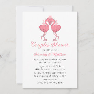 Flamingo Beach Invite for Couples Bridal Shower