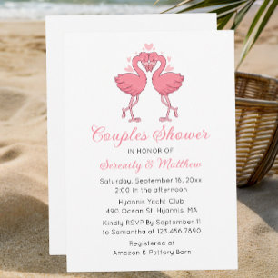 Flamingo Beach Invite for Couples Bridal Shower