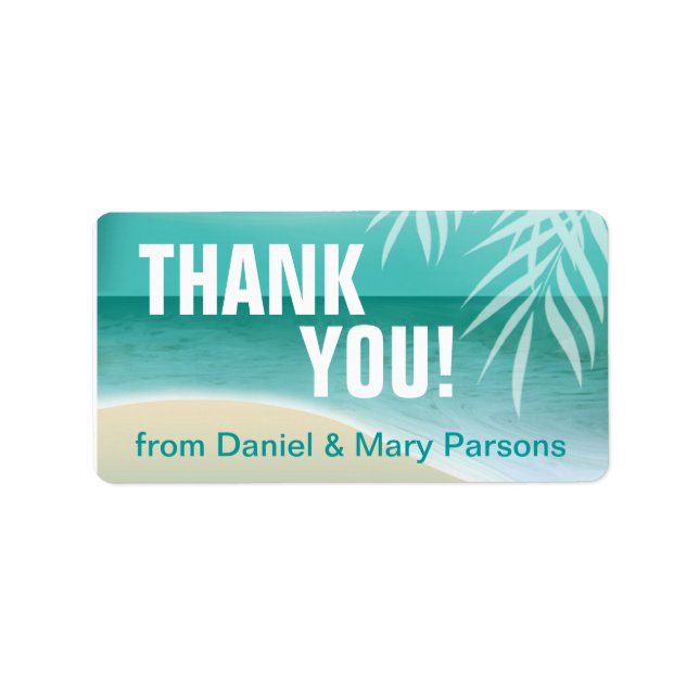 Flamingo Beach Thank You | aqua Label (Front)