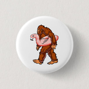 Flamingo Bigfoot 1 Inch Round Button