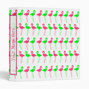 Flamingo Binder - Pink and Green Pattern