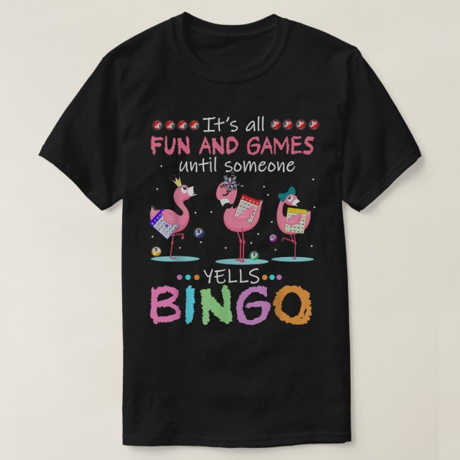 Flamingo Bingo Funny  T-Shirt (Design Front)