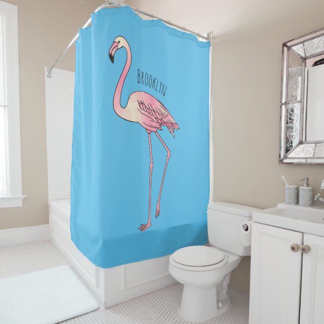 Flamingo bird cartoon illustration  (In Situ)