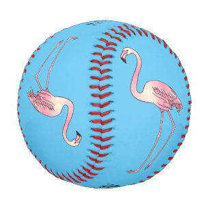Flamingo bird cartoon illustration baseball